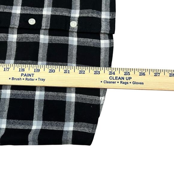 Abercrombie Kids Boys Flannel Button Down Shirt 11/12 Plaid Black Multi Casual - Picture 7 of 7